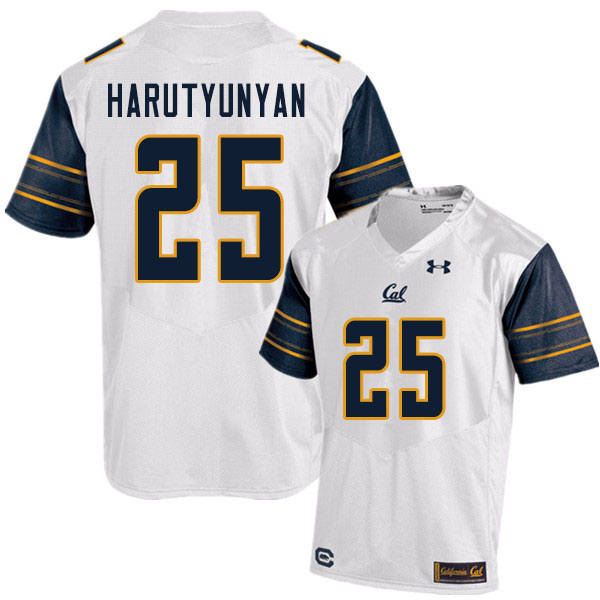 Men #25 Erik Harutyunyan Cal Bears UA College Football Jerseys Sale-White - Click Image to Close